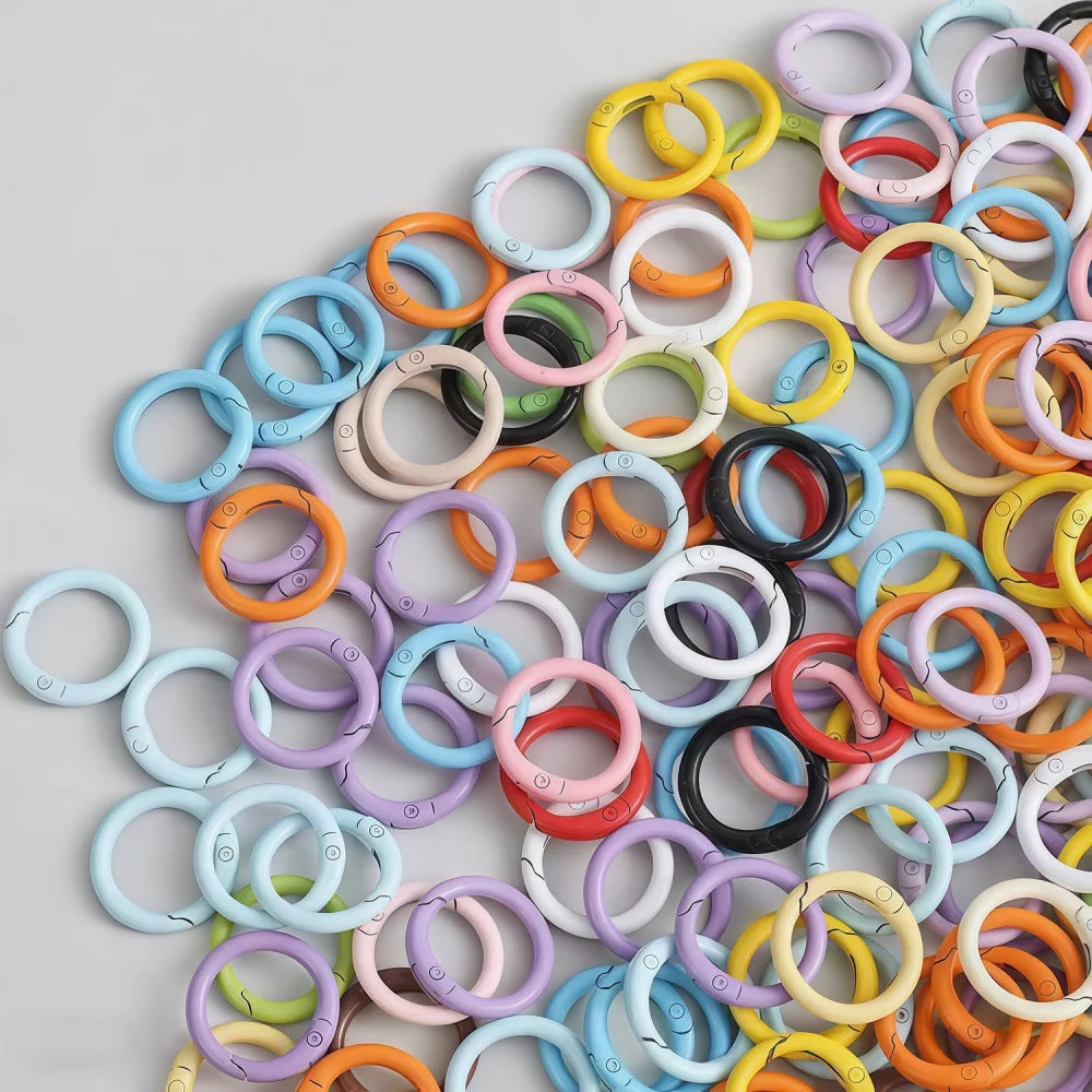 Spring-Loaded Round Carabiner Clips for Bags, Keys, and Jewelry