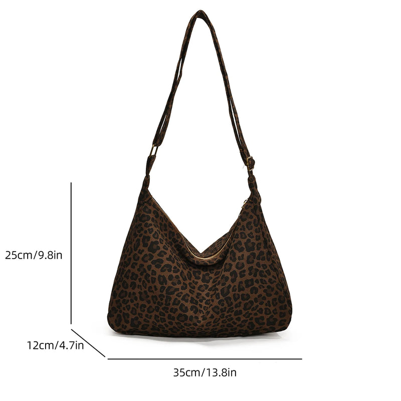 Leopardenmuster Canvas Umhängetasche
