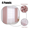 Set of four window panels including two sheer pink curtains and two blackout pink curtains