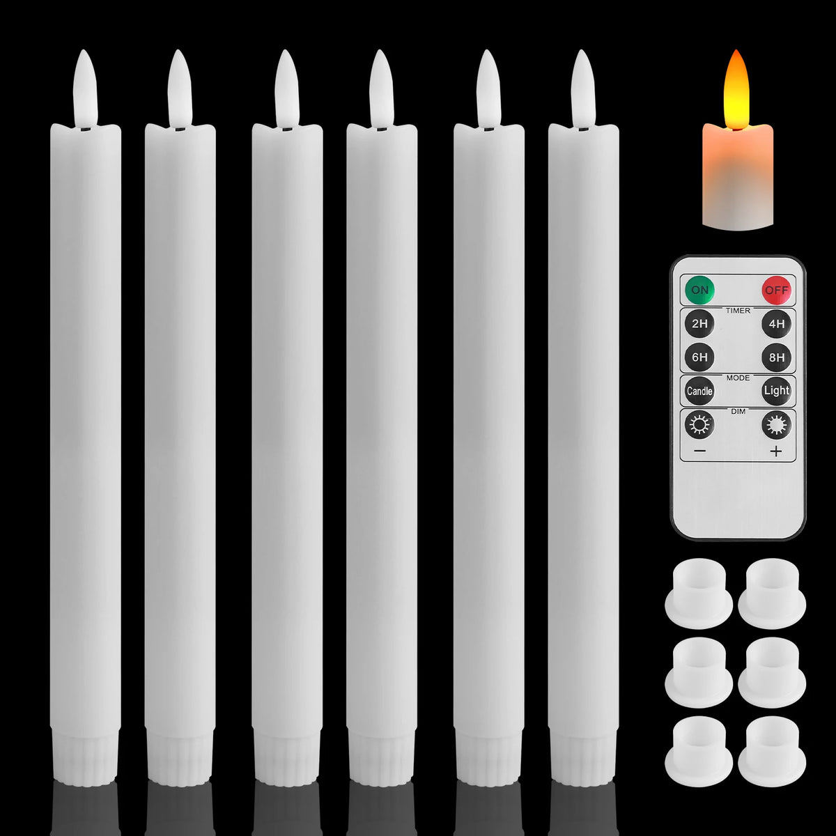 LED Flameless Taper Candles with Remote Control