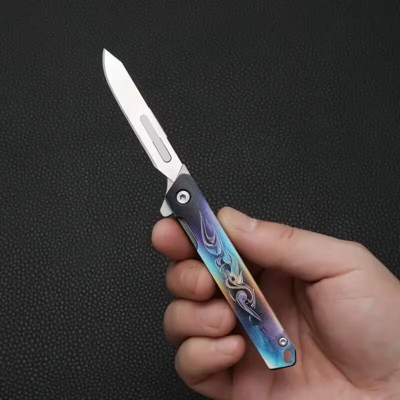 Stainless Steel Folding Utility Knife with Pocket Clip