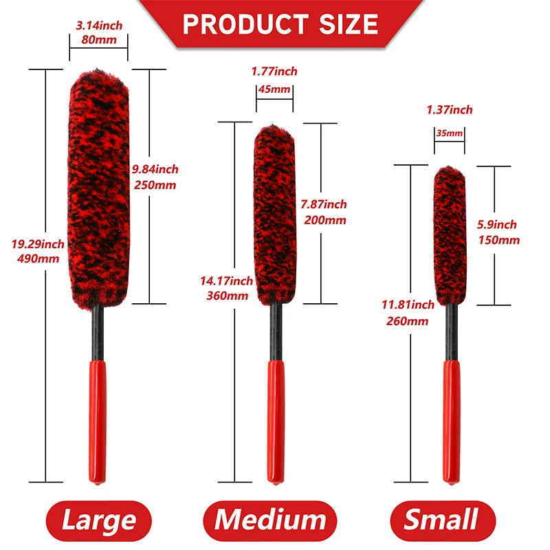 Plush Wheel Cleaning Brush Set for Cars and Motorcycles