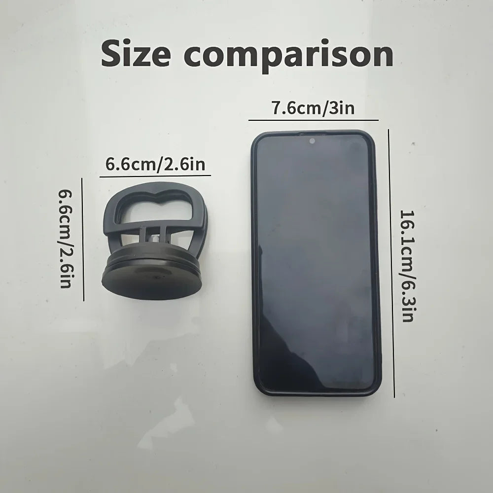 Comparison of a car dent puller kit handle and a smartphone.