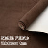 Roll of brown suede fabric with a white backing showing the thickness of 4mm