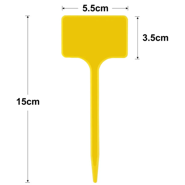 Yellow T-Type Garden Plant Labels with Stakes