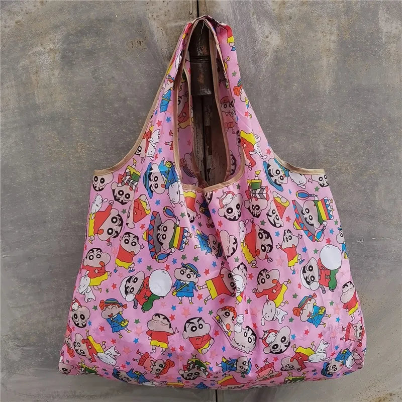 Foldable Eco-Friendly Shopping Bag with Cartoon Print