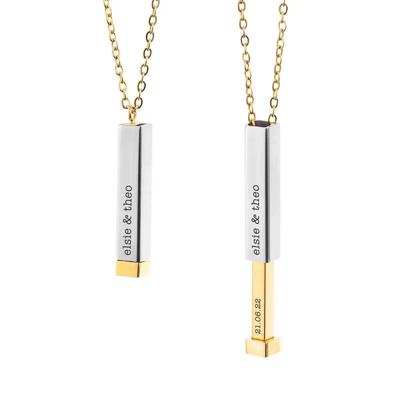 Hidden Message Slide Bar Necklace