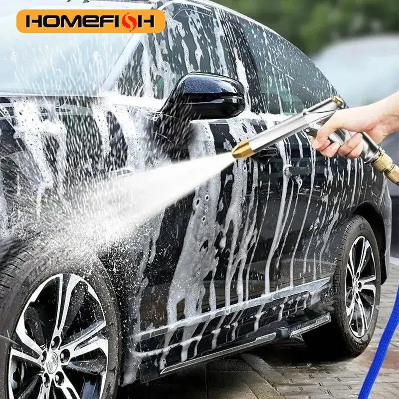 Expandable Garden Hose with High-Pressure Nozzle