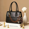 Leopard Print Acrylic Handbag Chain Strap with Bow Charm