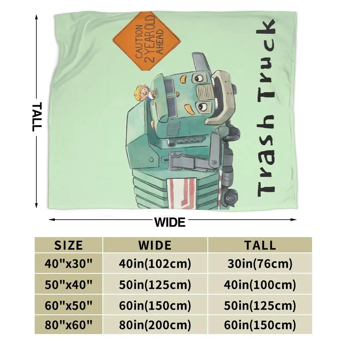 Cozy Cartoon Trash Truck Flannel Throw Blanket