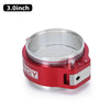 A red and silver heavy-duty aluminum V-band clamp and flange assembly.
