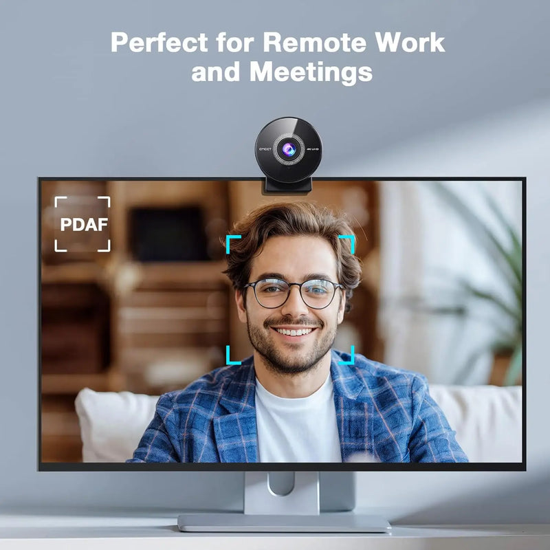 4K Ultra HD Webcam with Built-In Microphone