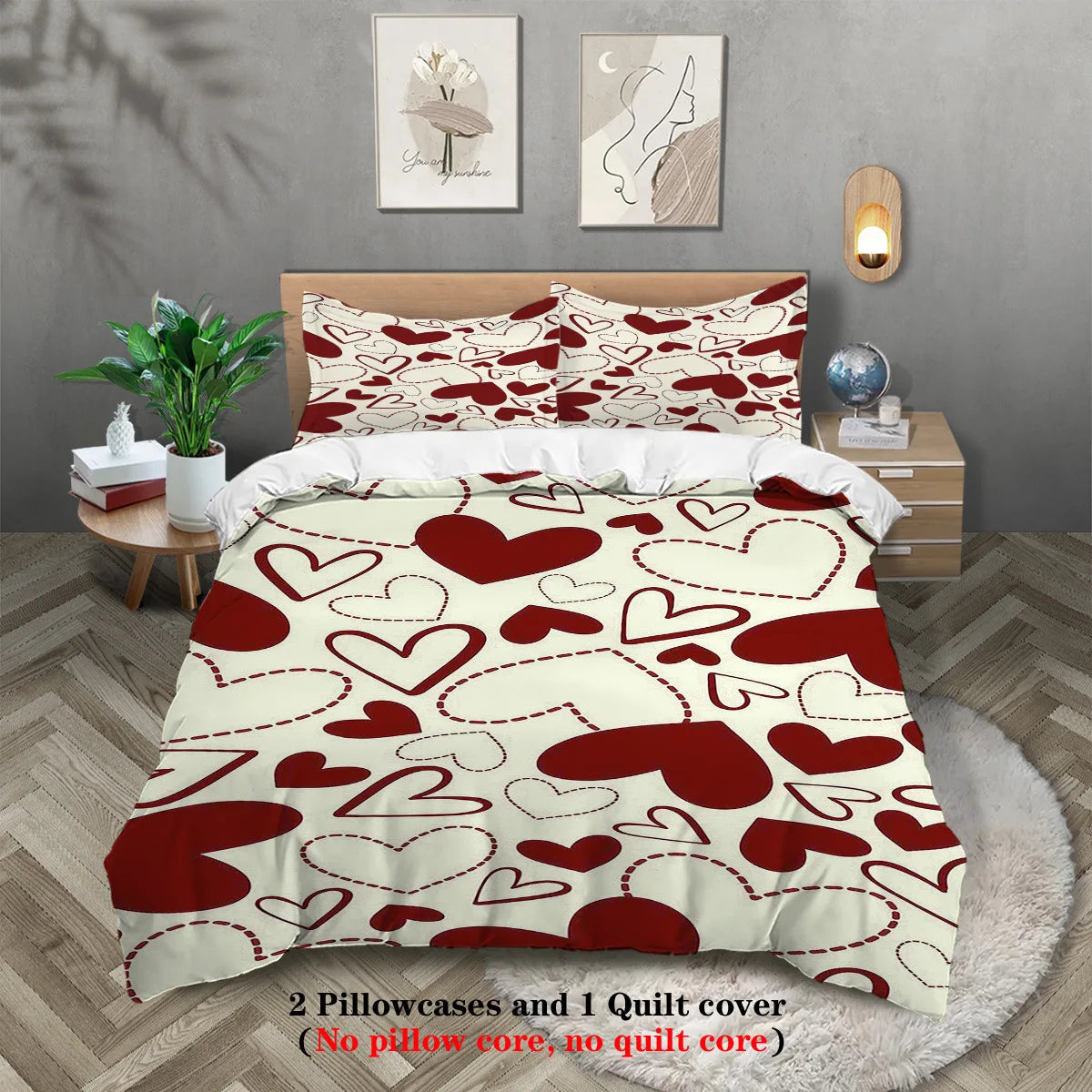 3-Piece Microfiber Comforter Set with Duvet Cover and Pillowcases