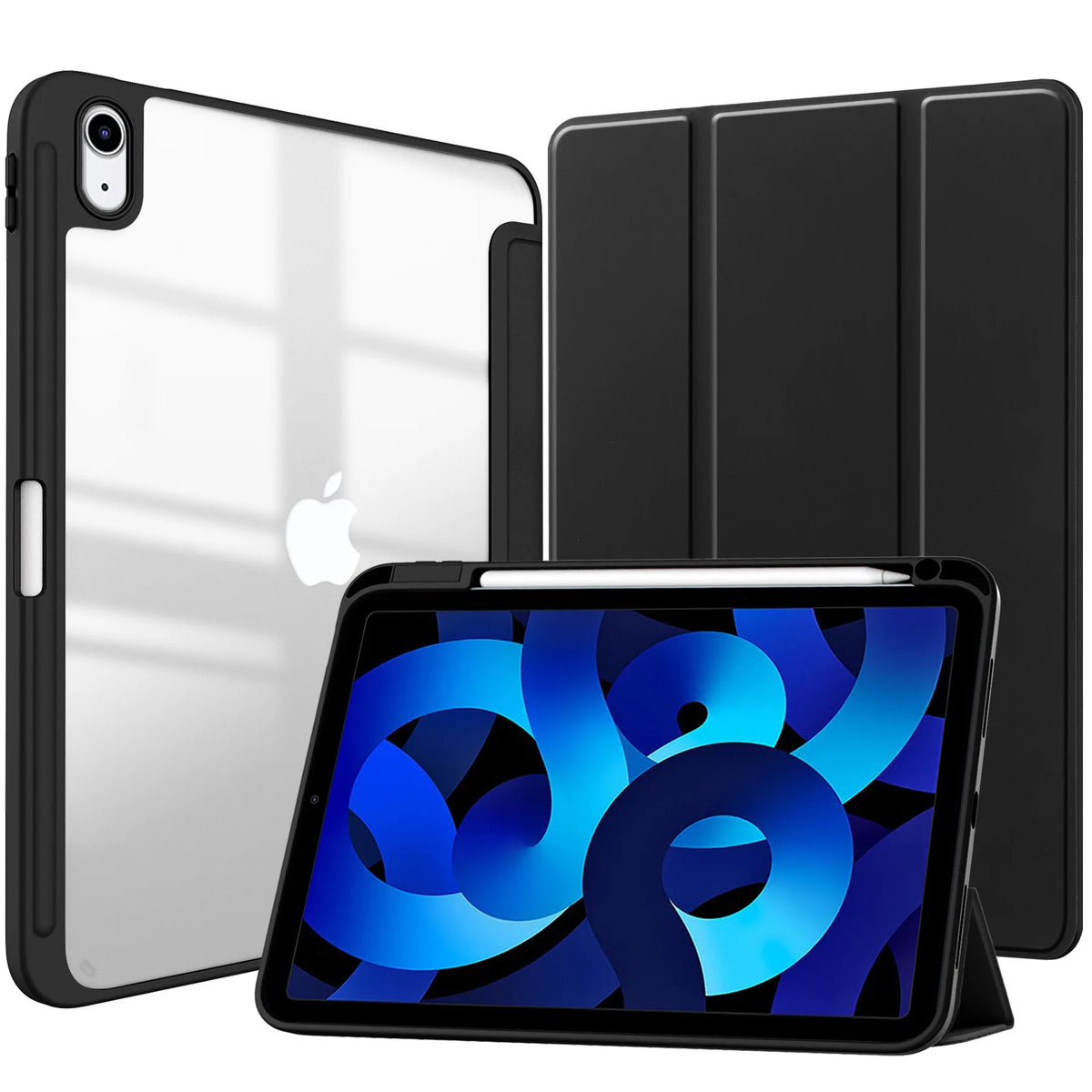Slim Smart Cover Case for iPad with Pencil Holder