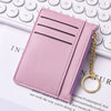 Slim Zippered Card Wallet for Women - Compact Multi-Slot Purse