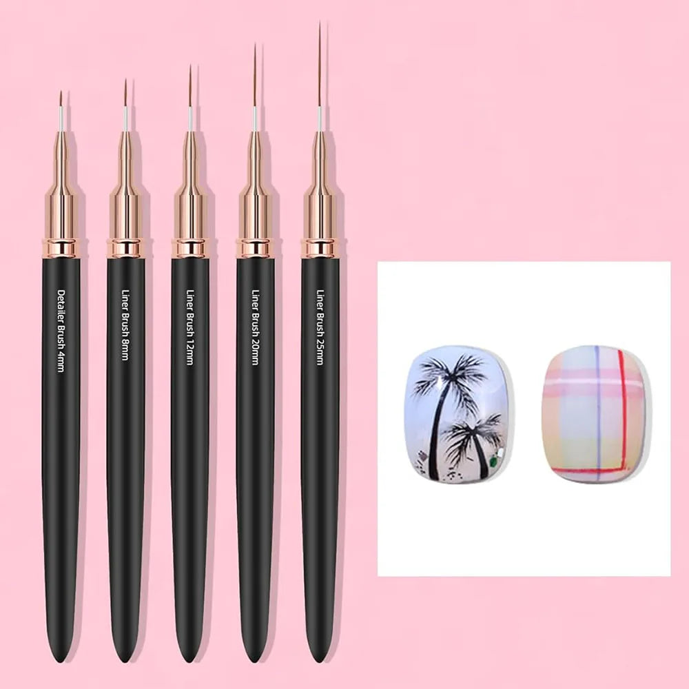 Professional Nail Art Liner Brush Set for Precision Drawing