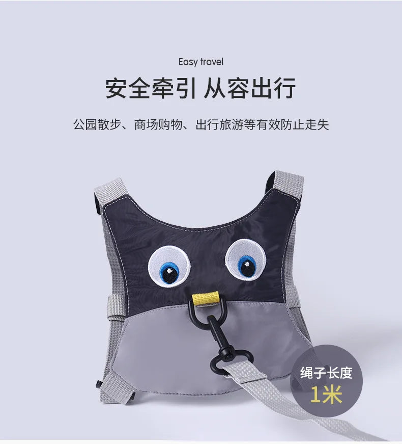 Kids Anti-Lost Safety Harness Backpack with Leash