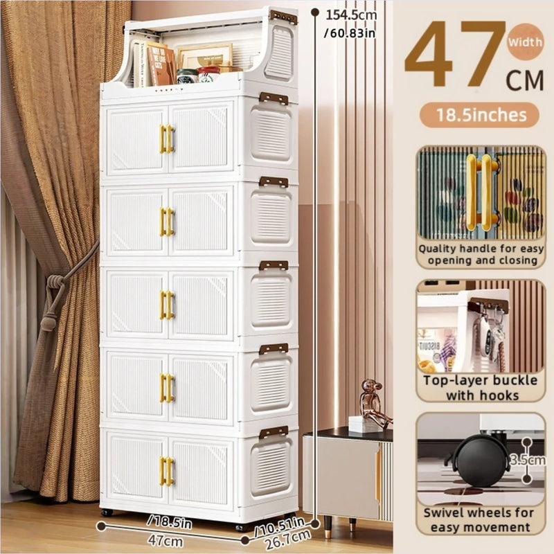 Foldable Double-Door Storage Cabinet