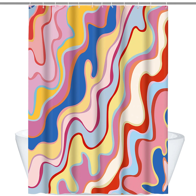 Double-Layer Waterproof Shower Curtain with Snap-In Liner