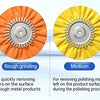 Four polishing wheels of varying grits—anti-static, rough grinding, medium, and fine—for use with angle grinders.