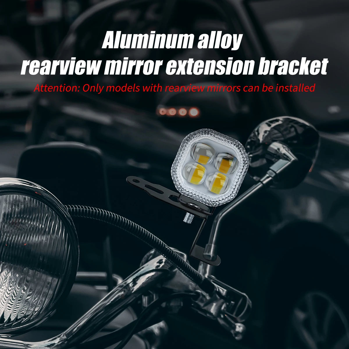 Motorcycle Z-Shaped Mirror Bracket for LED Light Mounting