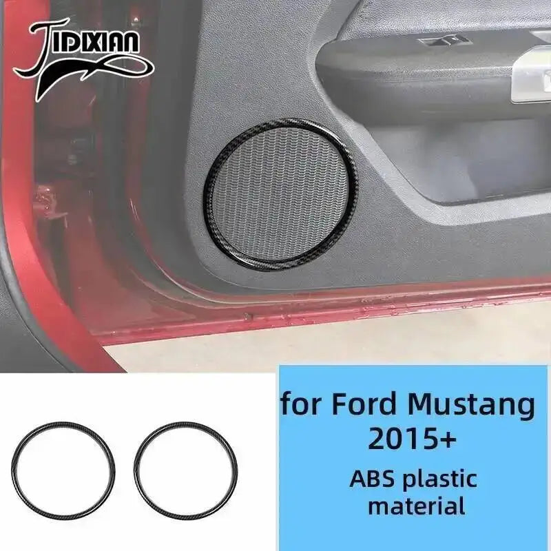 ABS plastic material trim kit for Ford Mustang 2015+ featuring a circular grille detail