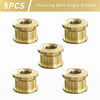 Five single titanium alloy chainring bolts, 6.5mm size, for bicycle components.