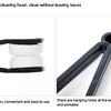 A black microfiber cleaning head with a tweezers design used for cleaning glasses.