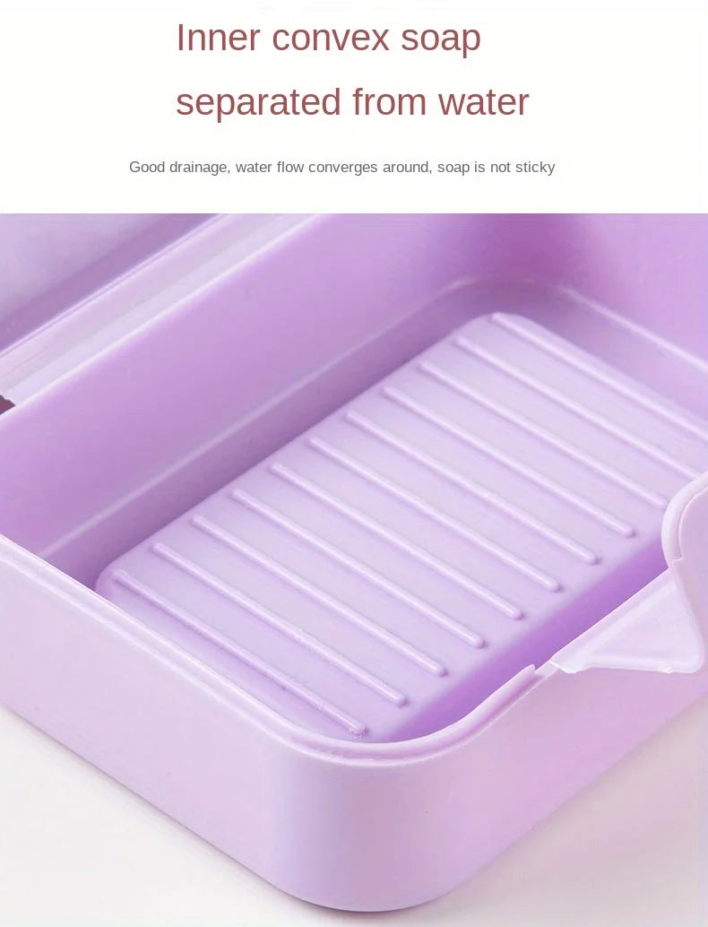 Smiley Face Lidded Soap Dish for Bathroom & Travel