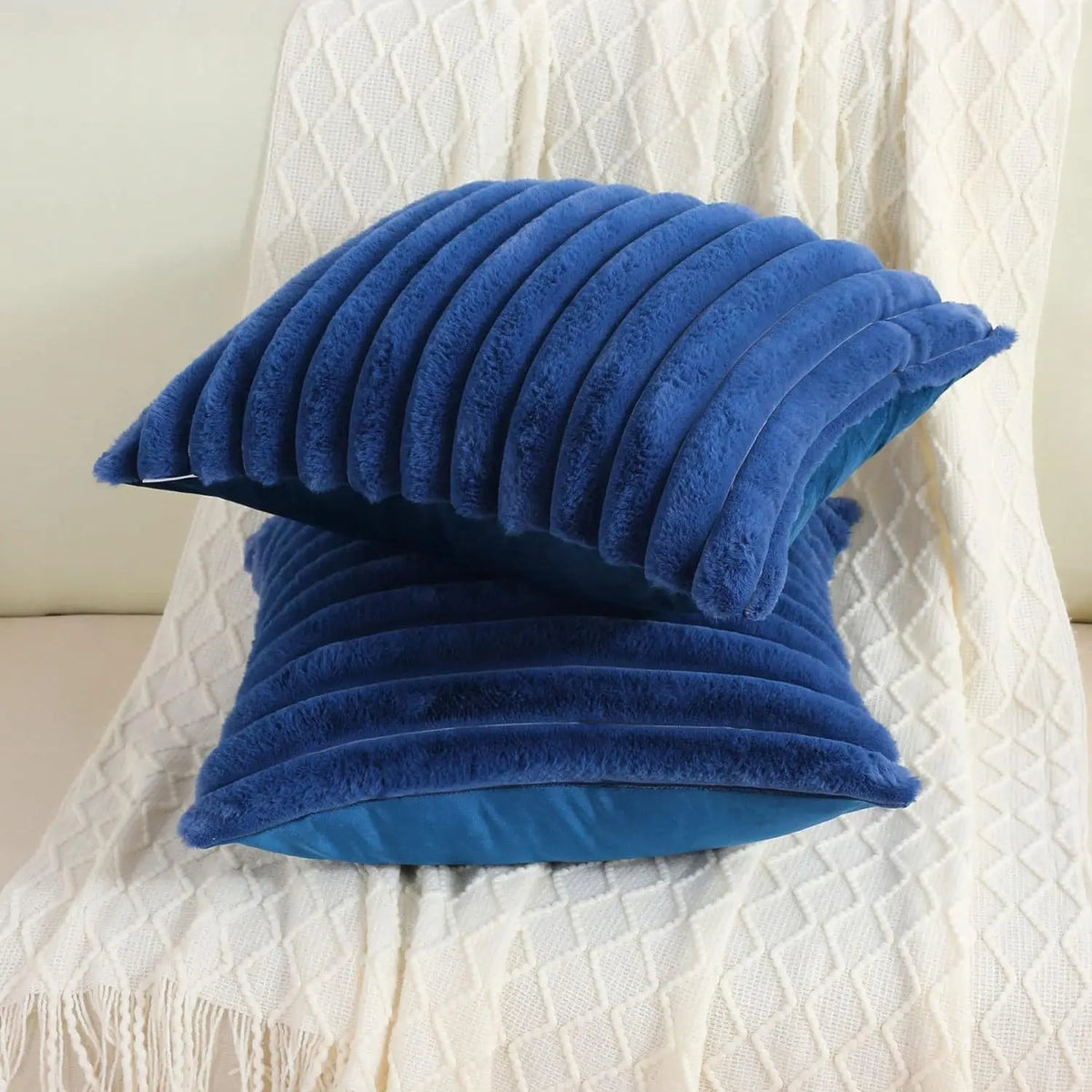 Plush Faux Fur Square Cushion Cover