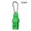 A green durable glove clip with an ergonomic grip and metal keyring.