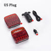 A set of US plug wireless magnetic trailer tail lights including a light unit, remote transmitter, and power cord.