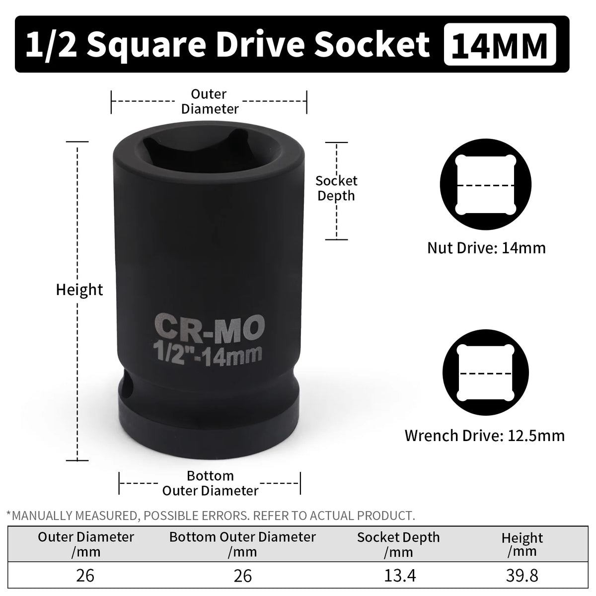 Heavy-Duty Square Drive Impact Socket Adapter Set
