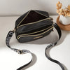 Quilted Crossbody Camera Bag with Wide Letter Strap