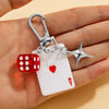 Retro Poker Dice Keychain Charm