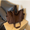 Multi-Pocket Corduroy Tote Bag – Large Capacity Casual Satchel for Travel, Work & Commute
