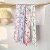 Floral Print Silk Hair Scarf for Women – Long Ribbon Headband