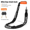Orange bike key chain lock featuring an alloy lock core and a durable black nylon chain.