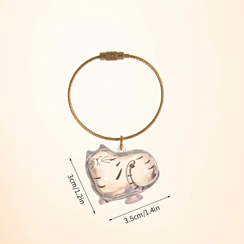 Pet Fur Memory Keychain with Cat-Shaped Capsule