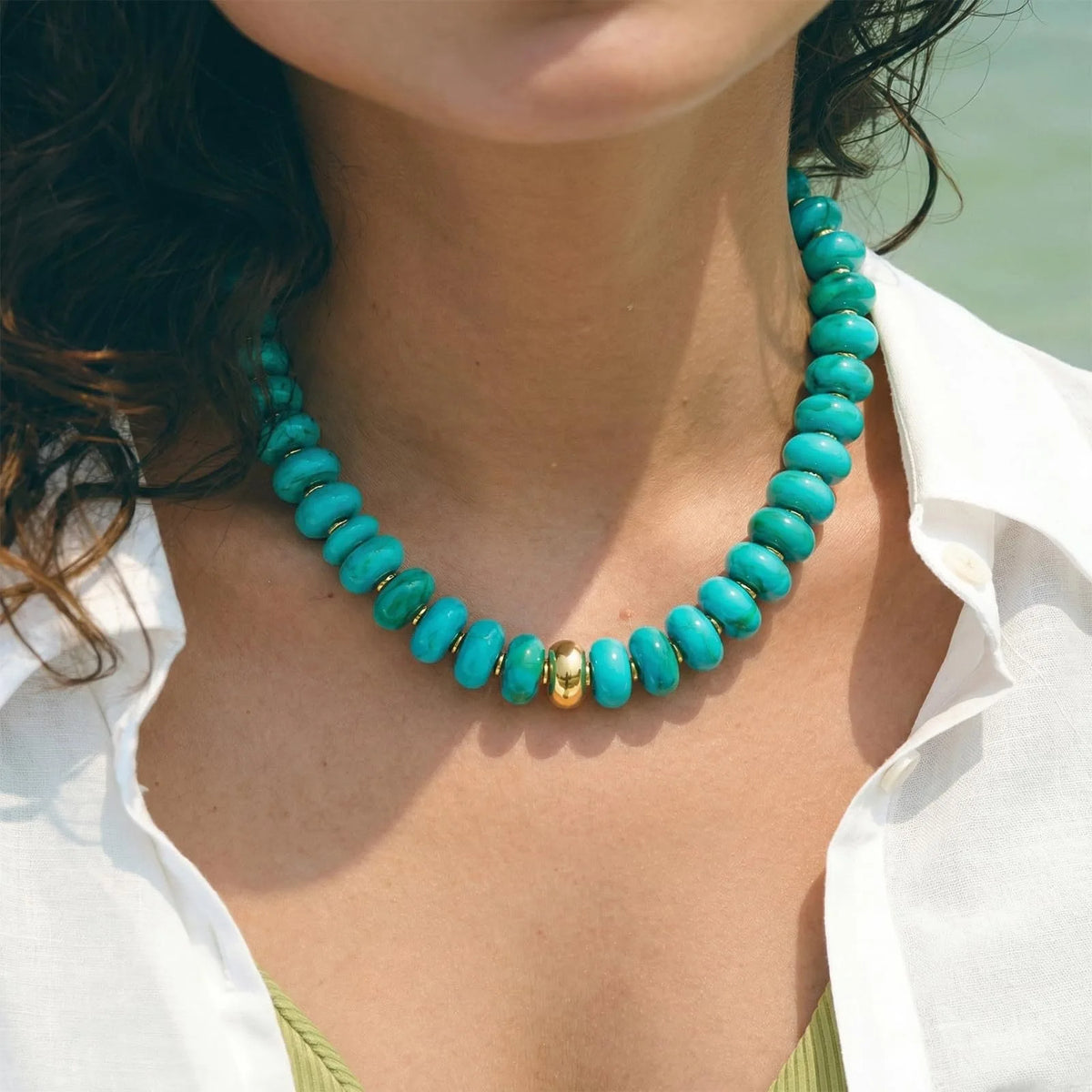 Colorful Chunky Beaded Choker Necklace
