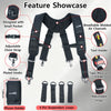 Work Suspenders with Detachable Phone Holder and Tool Belt Support