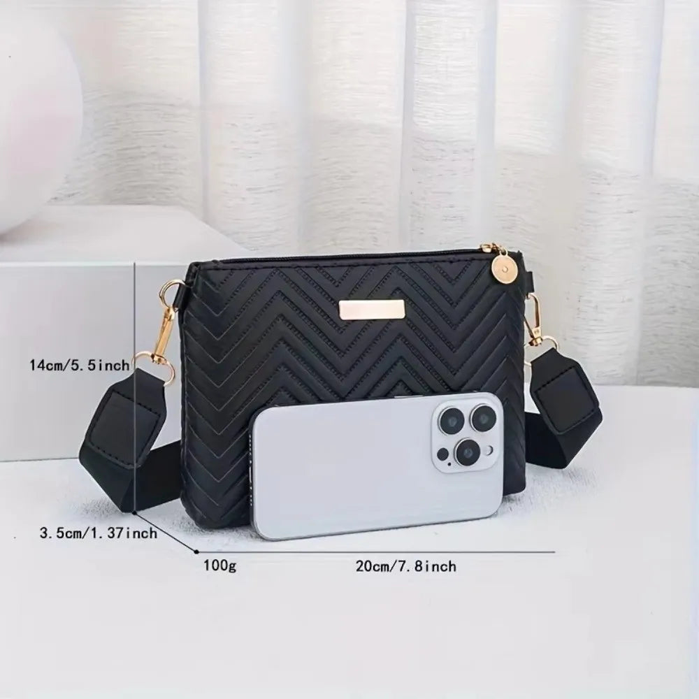 Quilted Chain Crossbody Bag with Adjustable Strap