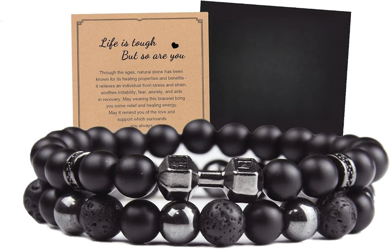 Triple Protection Men's Gemstone Bracelet