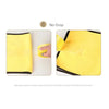 Yellow microfiber car cleaning towel shown in two views, demonstrating its no-drop feature.