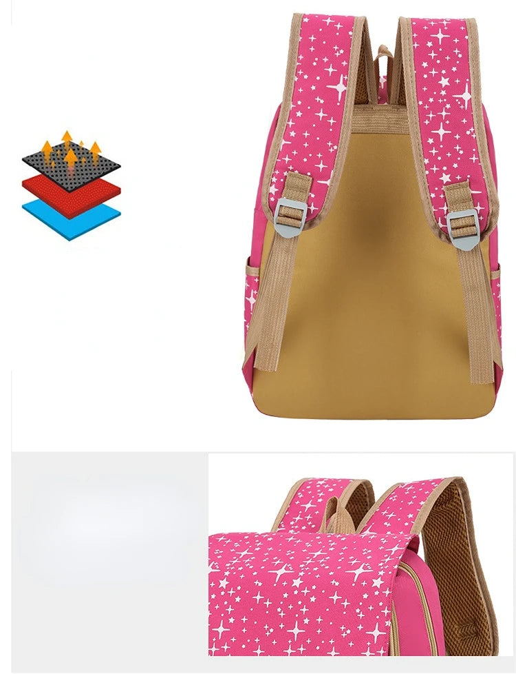 3-Piece Canvas Backpack Set for School