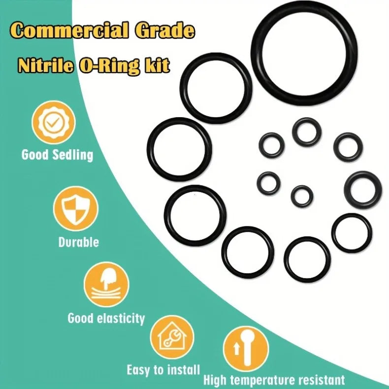 Premium Rubber O-Ring Assortment Kit - 20 Sizes, 1020 Pieces