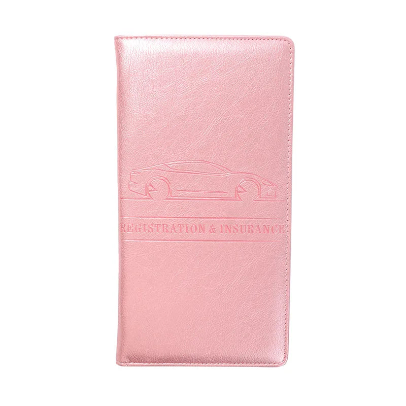 Leather Car Document Organizer with Card Holder