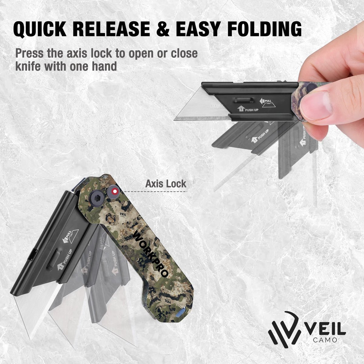 3-Pack Folding Utility Knife Set with Quick-Change Blades & Pocket Clip