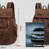 Vintage Canvas Backpack with Leather Accents – Large Capacity Travel & Laptop Bag