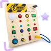 Montessori Wooden Busy Board with LED Switch Controls
